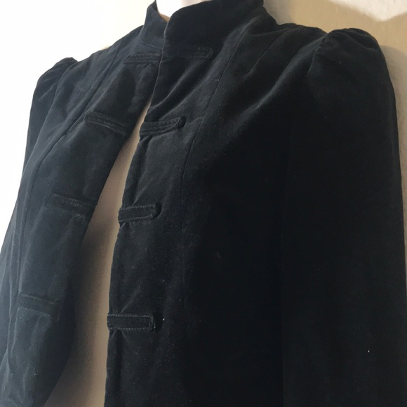 BCBGMAXAZRIA Velvet textured military style blazer - Picture 3 of 8